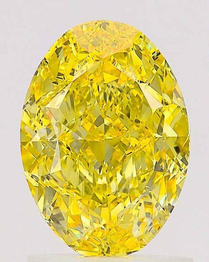 1.53 Ct. Fancy Vivid Yellow Oval Lab Grown Diamond