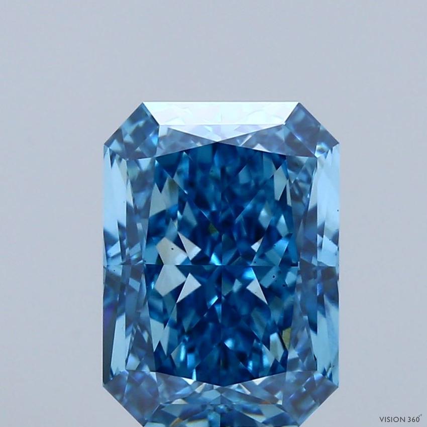 4.11 Ct. Fancy Vivid Blue Radiant Lab Grown Diamond