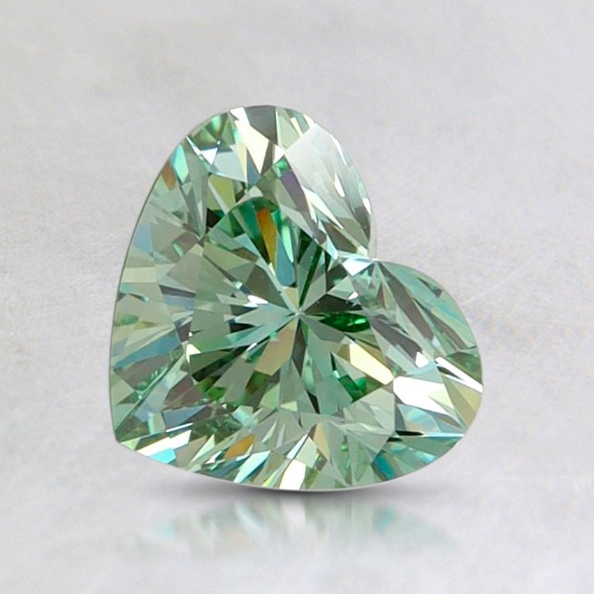 1.0 Ct. Fancy Vivid Pacific Green Heart Lab Grown Diamond