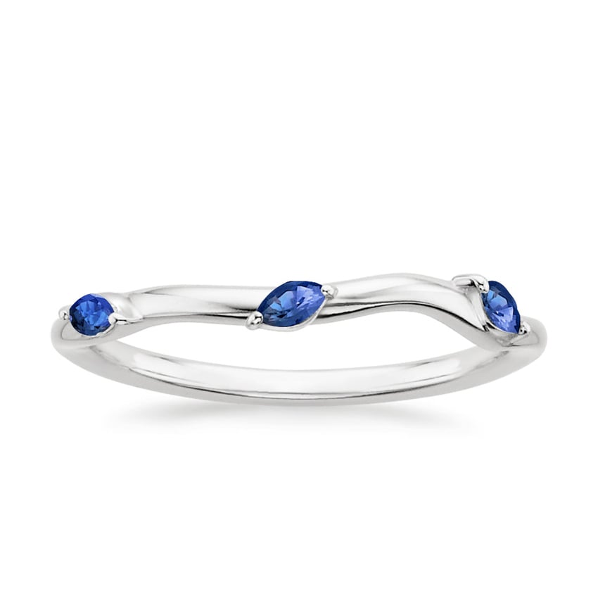18K White Gold Willow Bridal Set With Sapphire Accents | Brilliant Earth