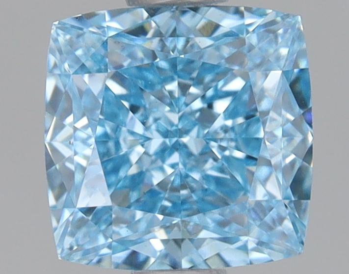 1.18 Ct. Fancy Vivid Blue Cushion Lab Grown Diamond