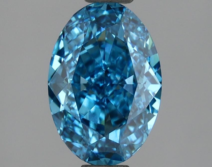 2.03 Ct. Fancy Vivid Blue Oval Lab Grown Diamond