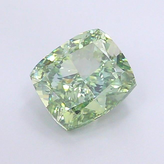3.03 Ct. Fancy Green Vivid Cushion Lab Grown Diamond