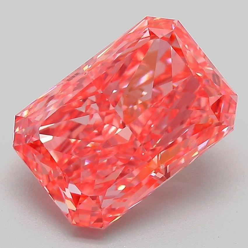 4.12 Ct. Fancy Vivid Pink Radiant Lab Grown Diamond