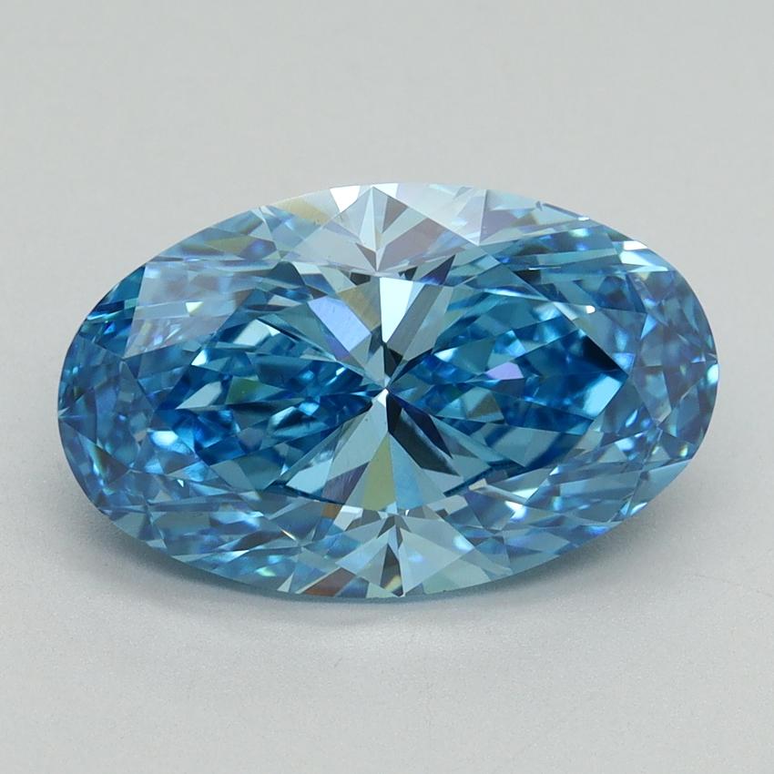 4.12 Ct. Fancy Vivid Blue Oval Lab Grown Diamond