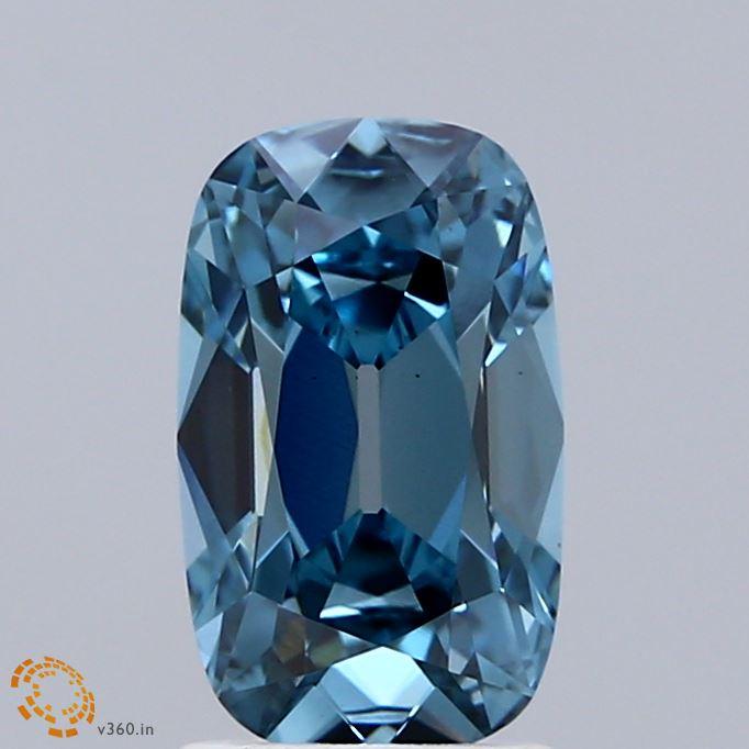 1.59 Ct. Fancy Vivid Blue Cushion Lab Grown Diamond