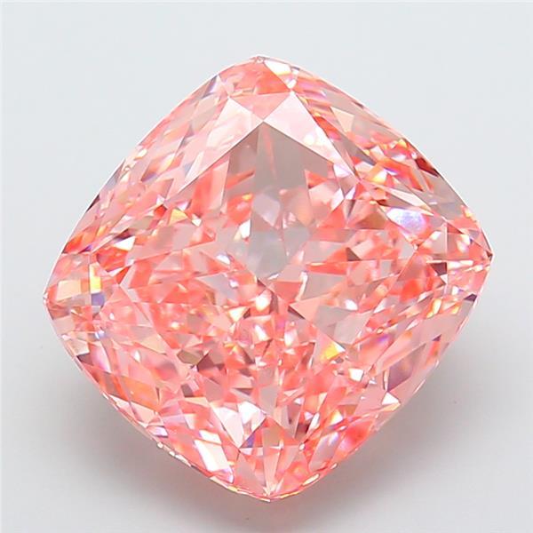 15.54 Ct. Fancy Vivid  Pink Cushion Lab Grown Diamond