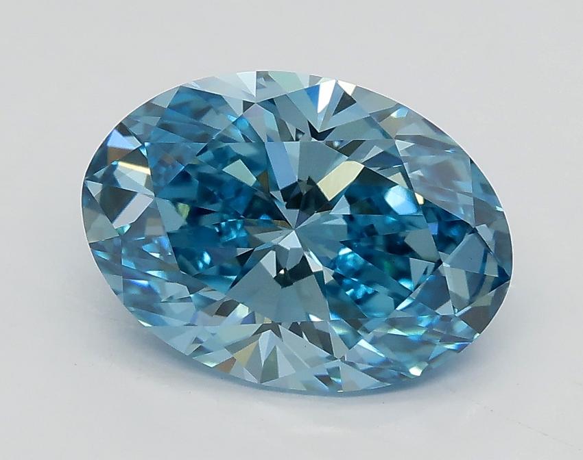 2.20 Ct. Fancy Vivid Blue Oval Lab Grown Diamond