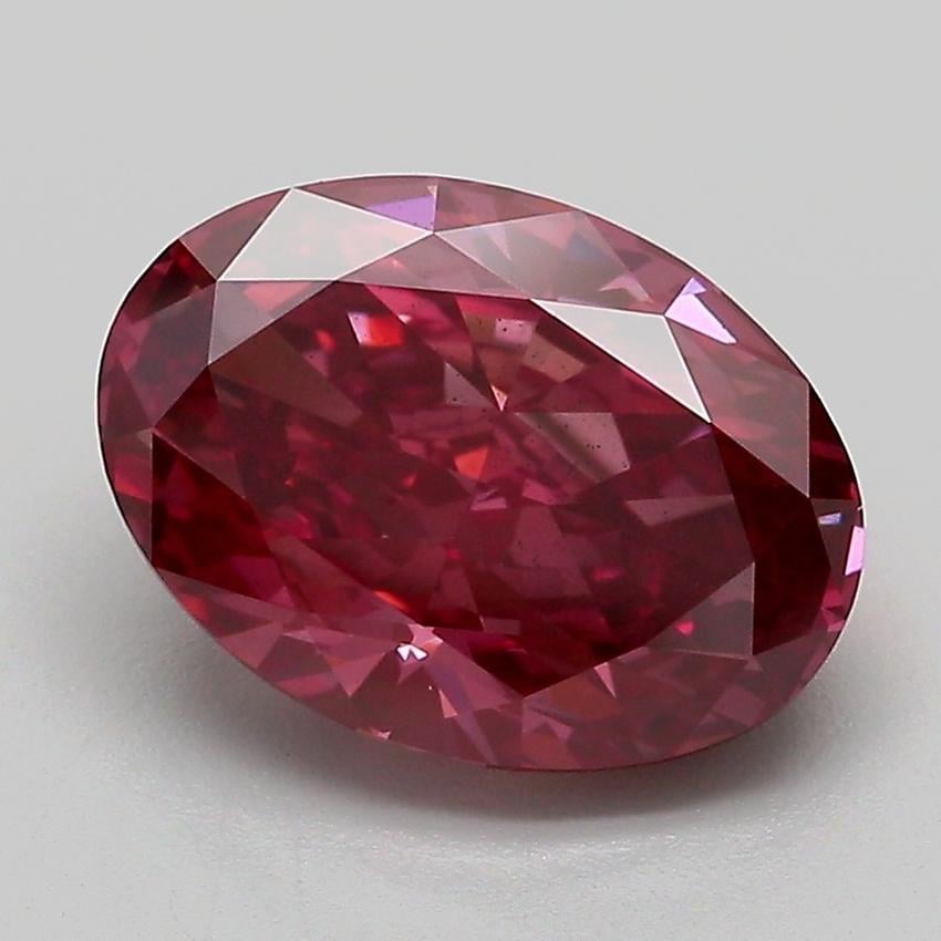 3.09 Ct. Fancy Deep Pink Oval Lab Grown Diamond