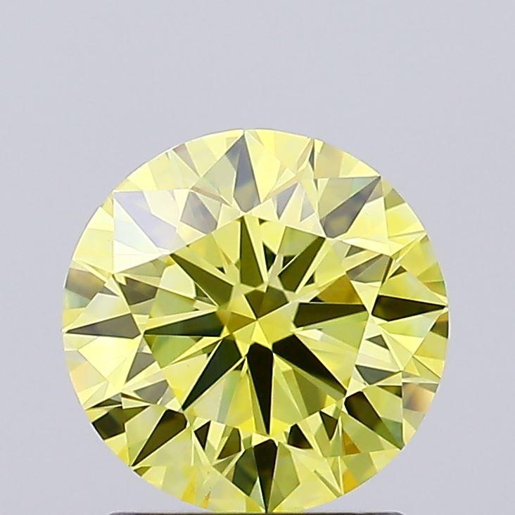 1.37 Ct. Fancy Vivid Yellow Round Lab Grown Diamond
