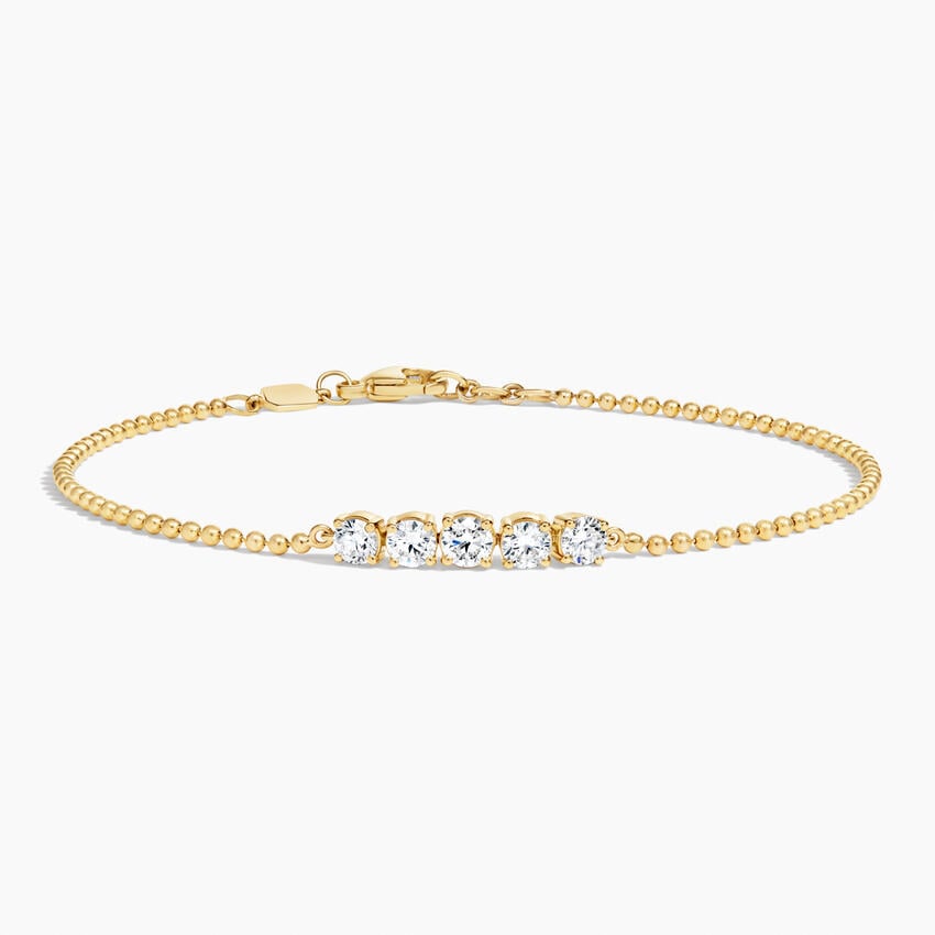 14K Yellow Gold Five Stone Lab Diamond Bracelet (3/4 ct. tw.)