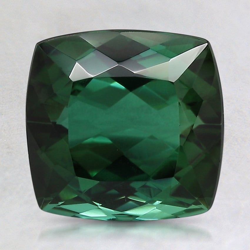 11.2x10.9mm Unheated Green Cushion Tourmaline