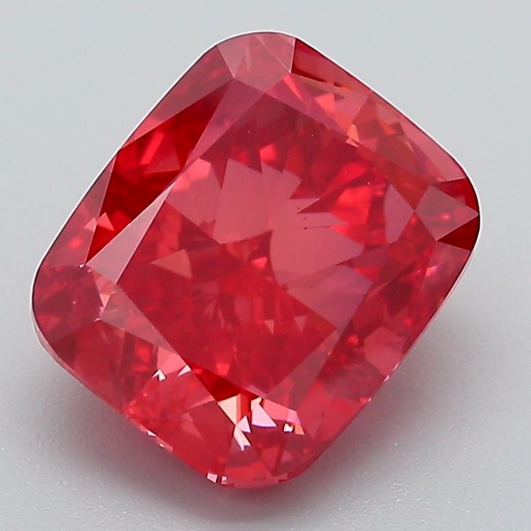 3.02 Ct. Fancy Vivid Pink Cushion Lab Grown Diamond