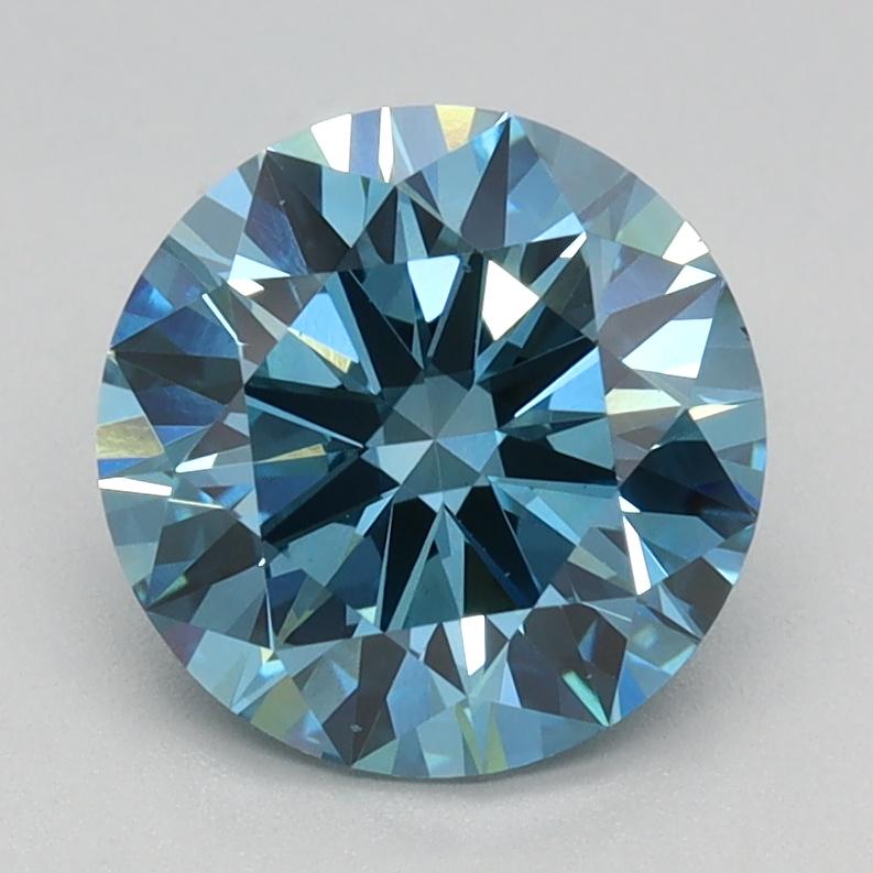1.70 Ct. Fancy Vivid Blue Round Lab Grown Diamond
