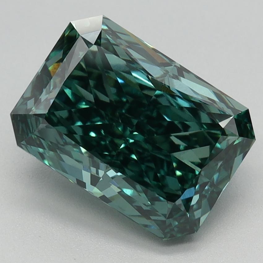 2.27 Ct. Fancy Vivid Bluish Green Radiant Lab Grown Diamond