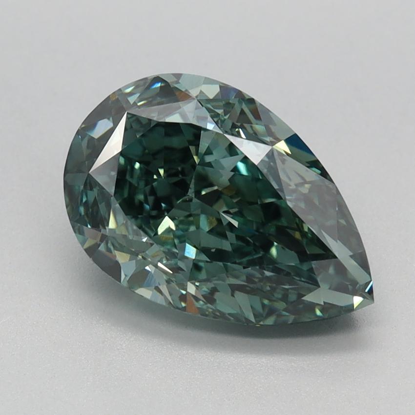 2.15 Ct. Fancy Vivid Green Pear Lab Grown Diamond