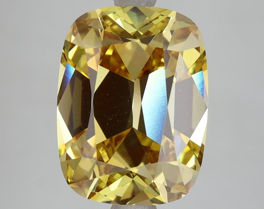 5.22 Ct. Fancy Intense Yellow Cushion Lab Grown Diamond