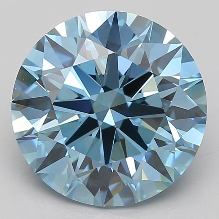 3.85 Ct. Fancy Vivid Blue Round Lab Grown Diamond