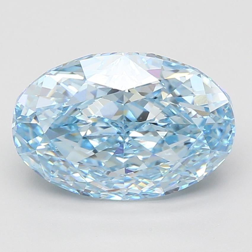5.05 Ct. Fancy Vivid Blue Oval Lab Grown Diamond