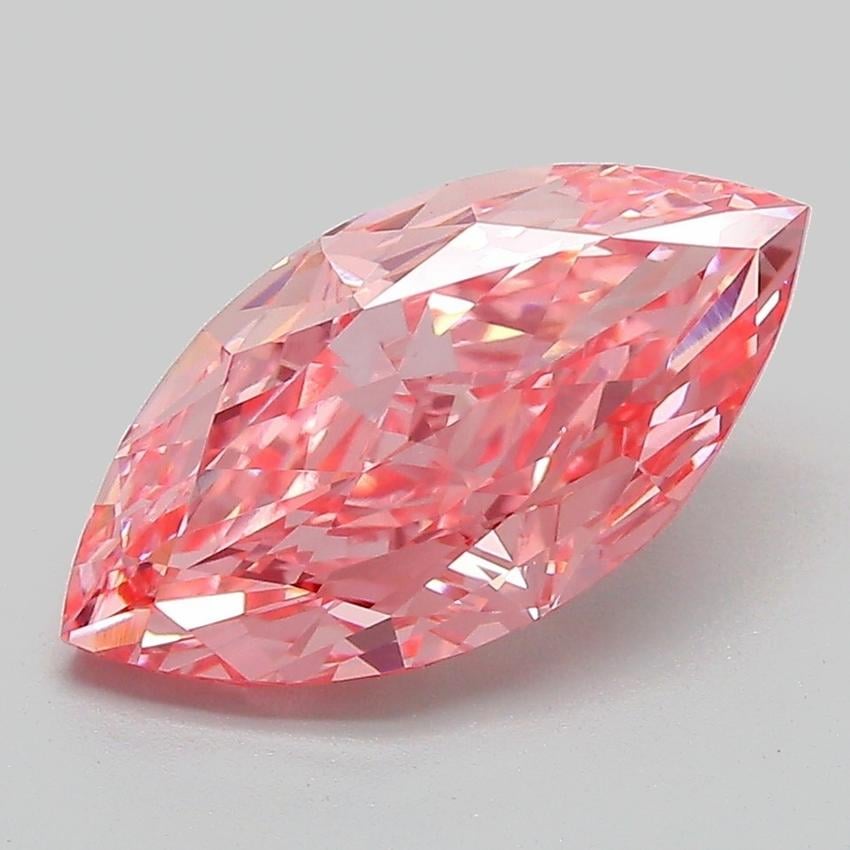 3.14 Ct. Fancy Vivid Pink Marquise Lab Grown Diamond