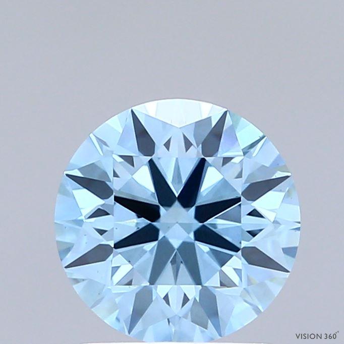 1.54 Ct. Fancy Vivid Blue Round Lab Grown Diamond