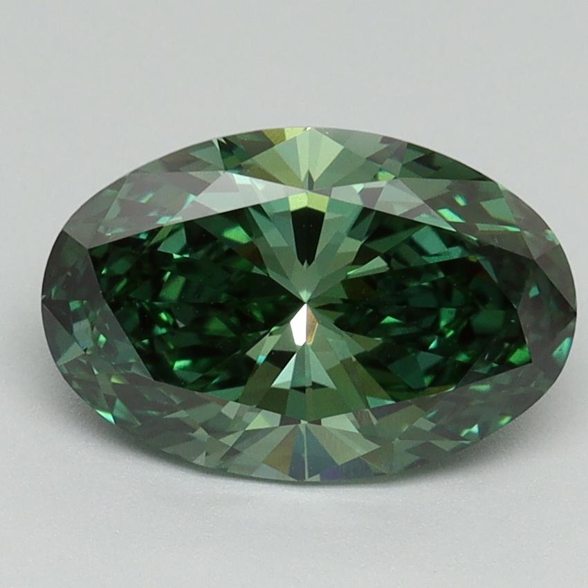 2.01 Ct. Fancy Vivid Pacific Green Oval Lab Grown Diamond