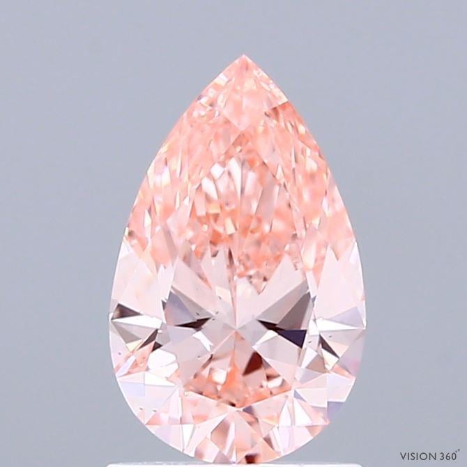 1.08 Ct. Fancy Vivid  Pink Pear Lab Grown Diamond