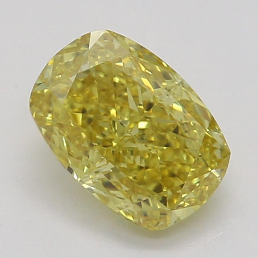 0.52 Ct. Fancy Vivid Yellow Cushion Diamond