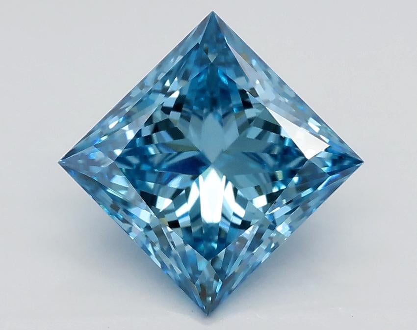 2.01 Ct. Fancy Vivid Blue Princess Lab Grown Diamond