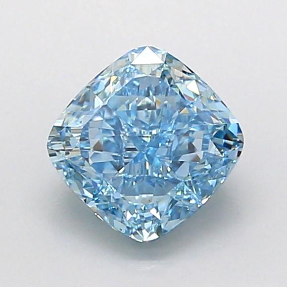 1.04 Ct. Fancy Vivid  Blue Cushion Lab Grown Diamond