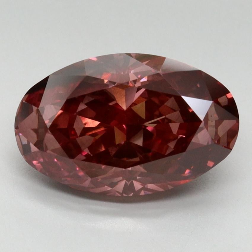 3.27 Ct. Fancy Vivid Red Oval Lab Grown Diamond