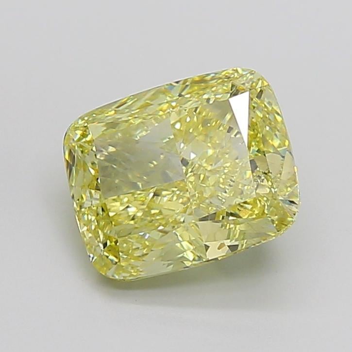 5.38 Ct. Fancy Intense Yellow Cushion Lab Grown Diamond