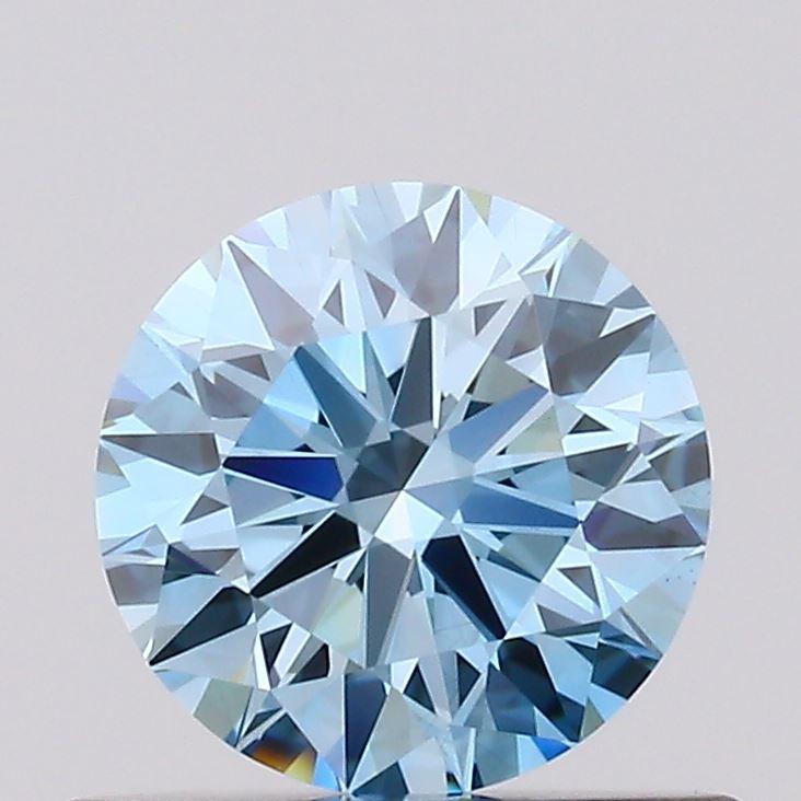 0.58 Ct. Fancy Vivid Blue Round Lab Grown Diamond