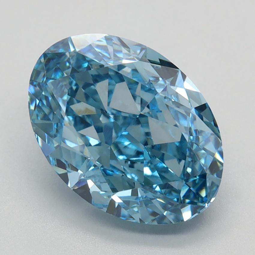 3.32 Ct. Fancy Vivid Blue Oval Lab Grown Diamond