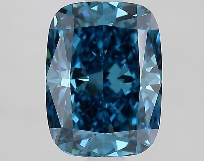 1.78 Ct. Fancy Vivid Blue Cushion Lab Grown Diamond