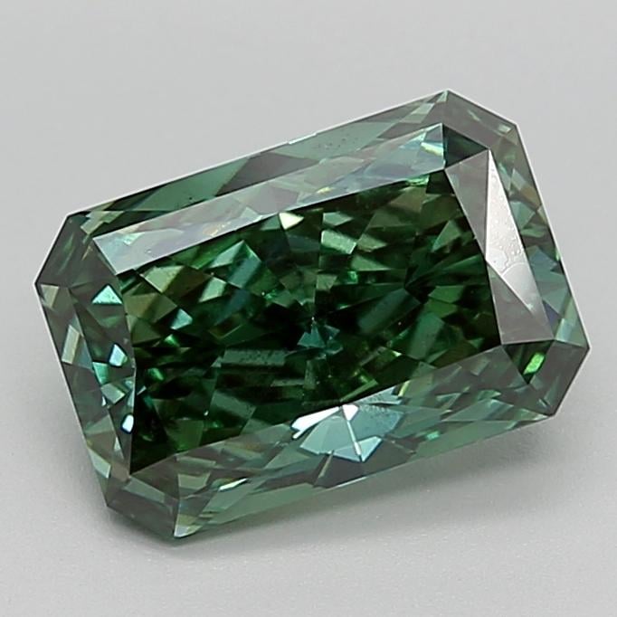 3.06 Ct. Fancy Vivid  Green Radiant Lab Grown Diamond