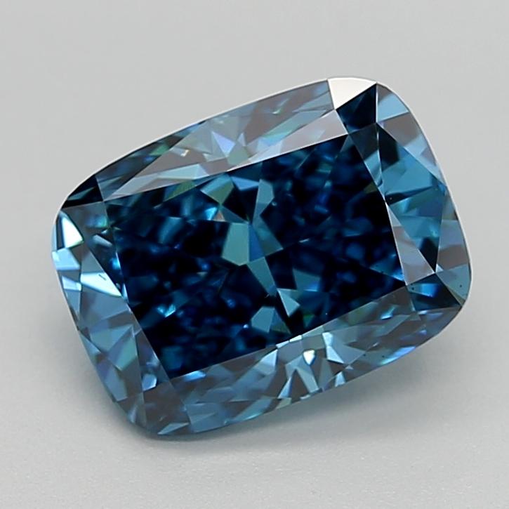 1.78 Ct. Fancy Vivid  Blue Cushion Lab Grown Diamond