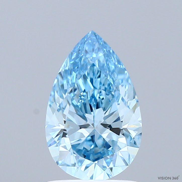 1.28 Ct. Fancy Vivid Blue Pear Lab Grown Diamond