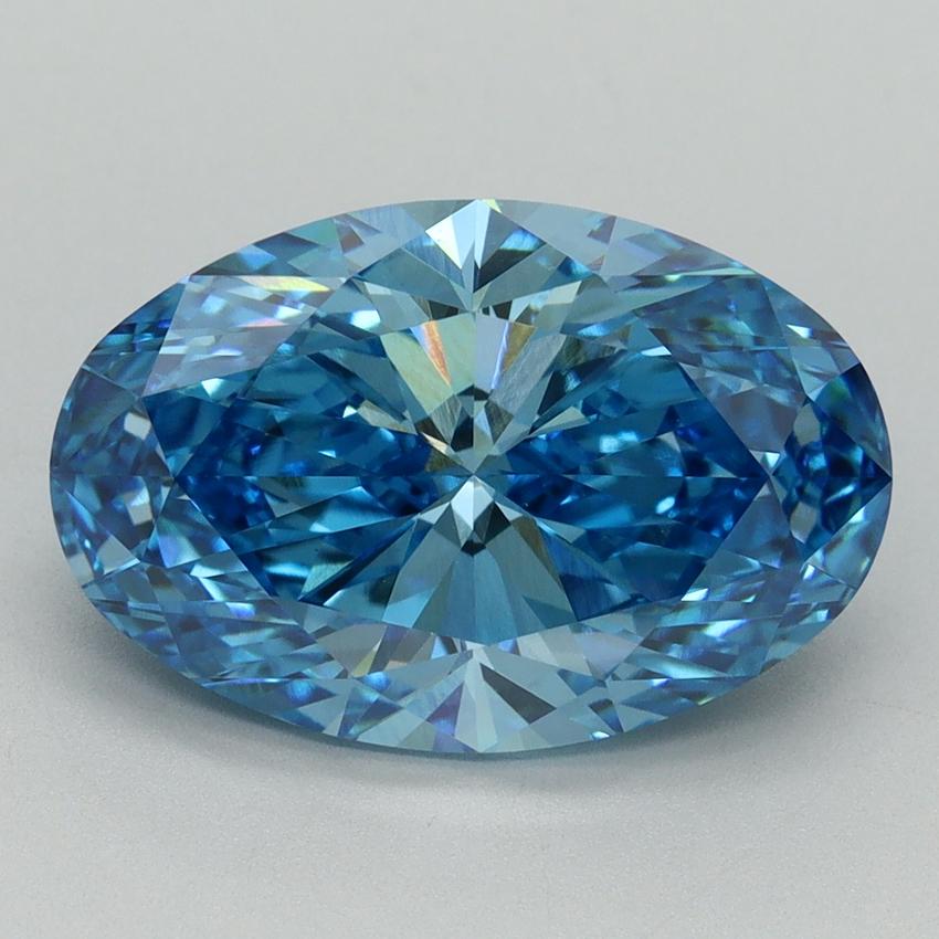 5.02 Ct. Fancy Vivid Blue Oval Lab Grown Diamond