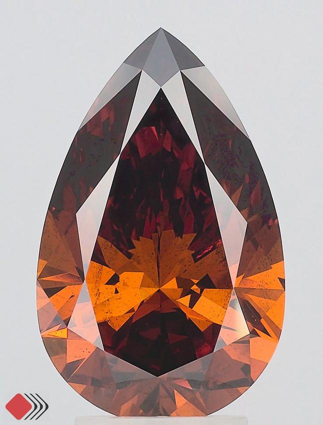 4.08 Ct. Fancy Deep Orange Pear Lab Grown Diamond