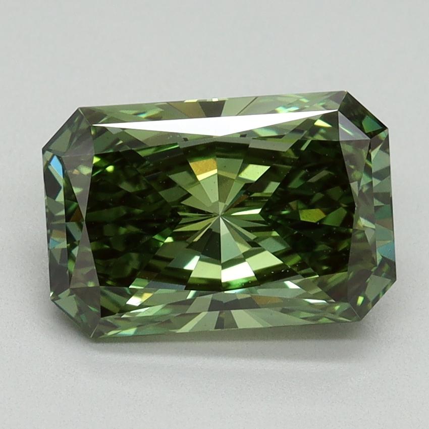 2.55 Ct. Fancy Vivid Green Radiant Lab Grown Diamond