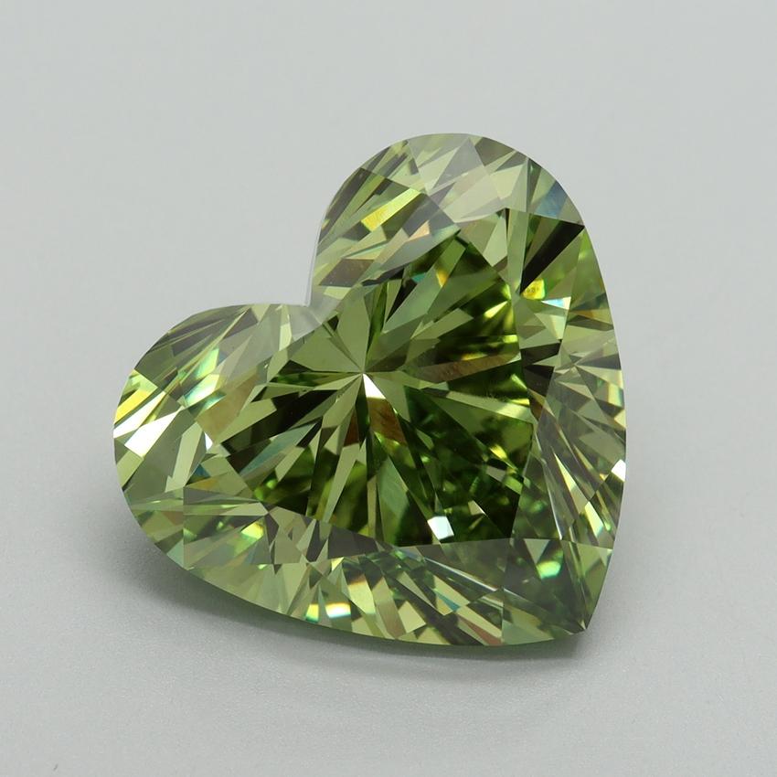 9.13 Ct. Fancy Vivid Green Heart Lab Grown Diamond