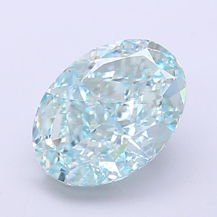 2.80 Ct. Fancy Vivid  Green Oval Lab Grown Diamond