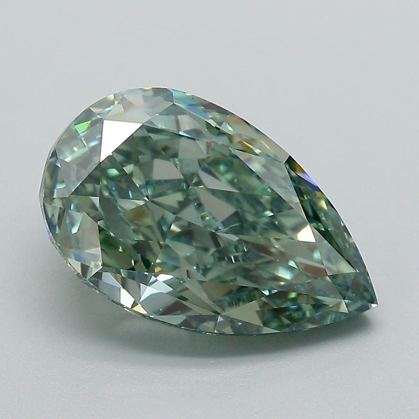 4.62 Ct. Fancy Vivid  Green Pear Lab Grown Diamond