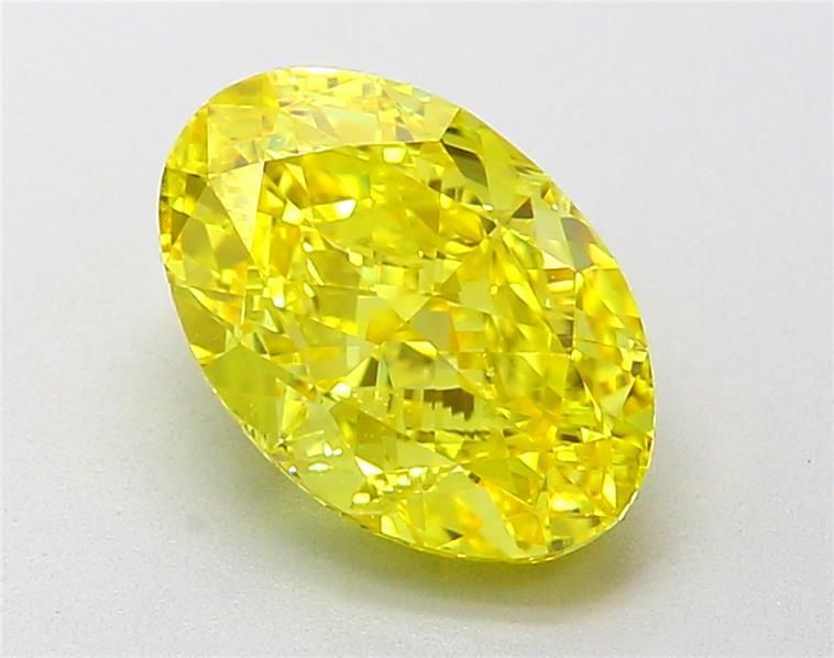 2.02 Ct. Fancy Vivid  Yellow Oval Lab Grown Diamond