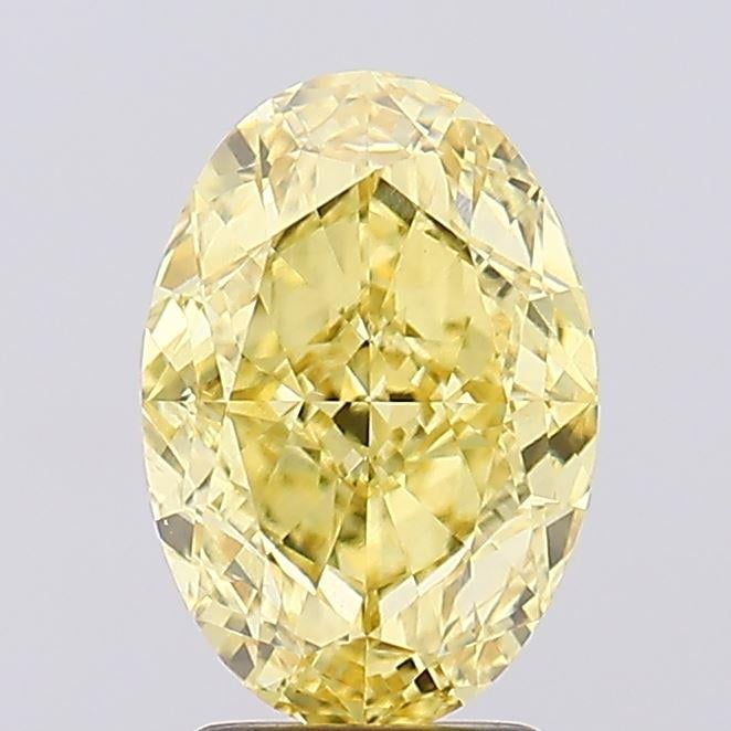 3.31 Ct. Fancy Vivid Yellow Oval Lab Grown Diamond