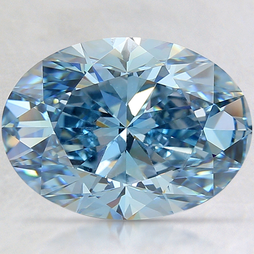 6.01 Ct. Fancy Vivid Blue Oval Lab Created Diamond