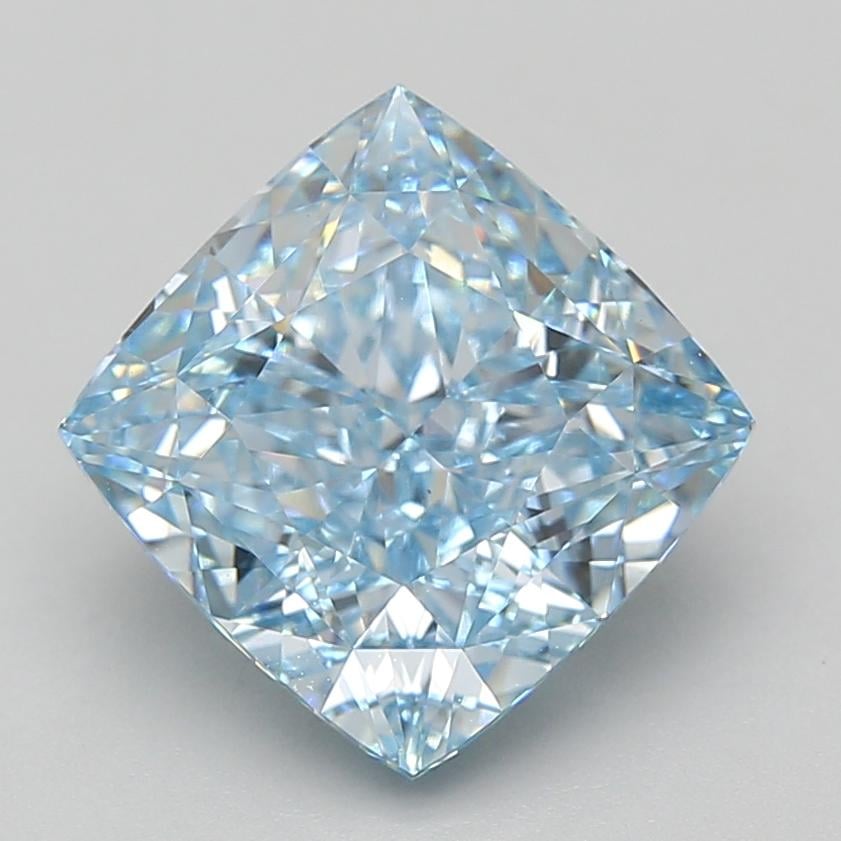 5.06 Ct. Fancy Vivid Blue Cushion Lab Grown Diamond