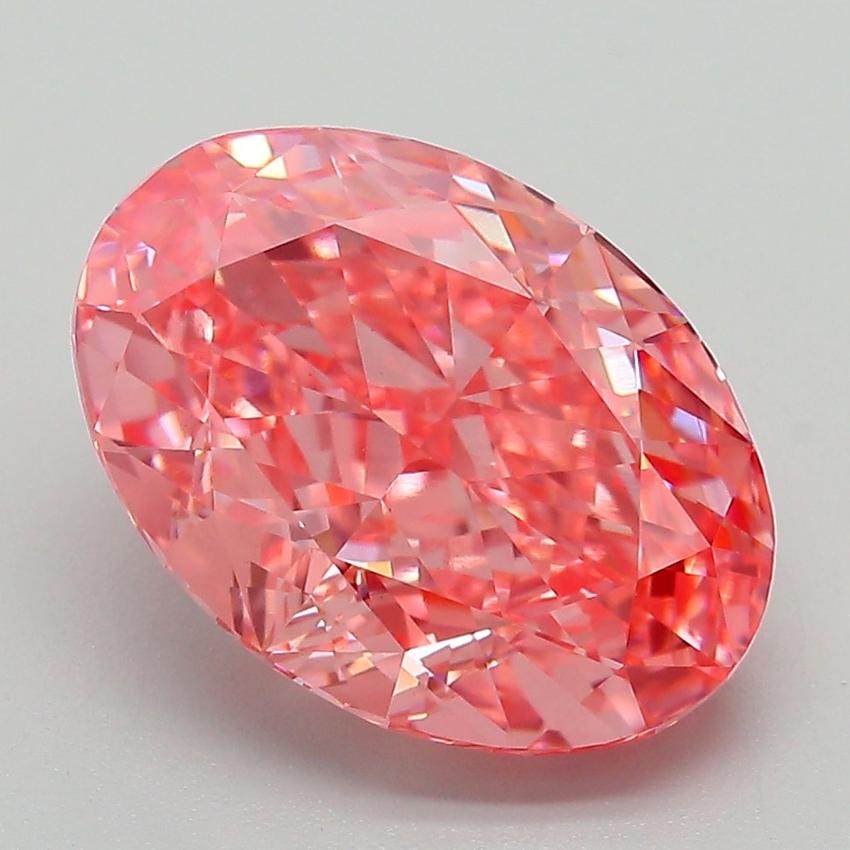 5.06 Ct. Fancy Vivid Pink Oval Lab Grown Diamond