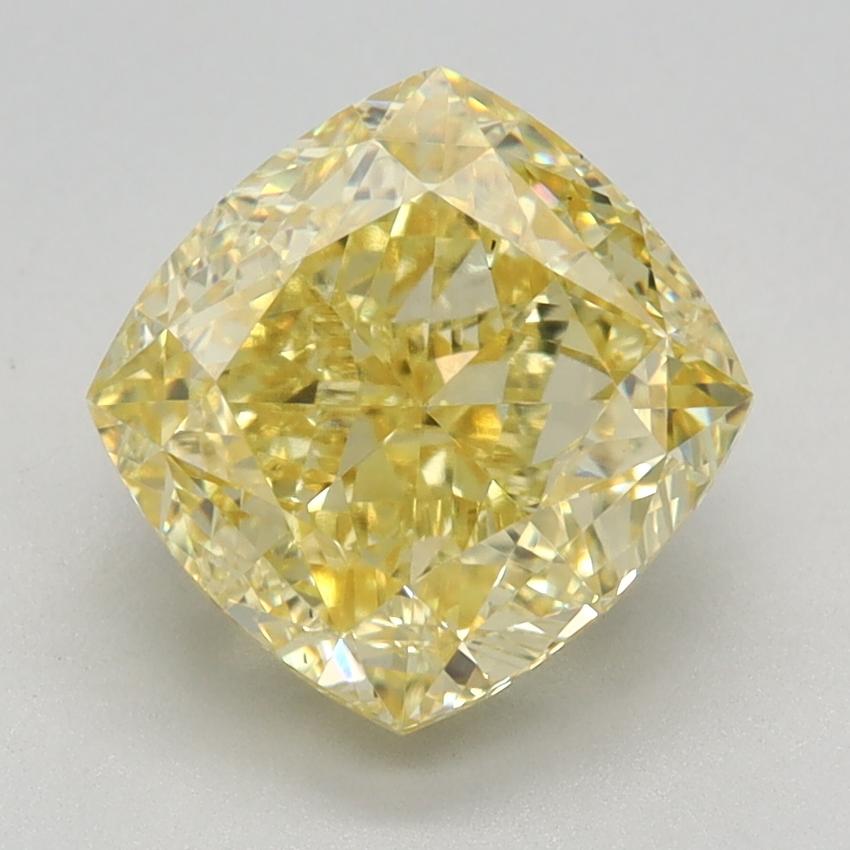 2.88 Ct. Fancy Vivid Yellow Cushion Lab Grown Diamond